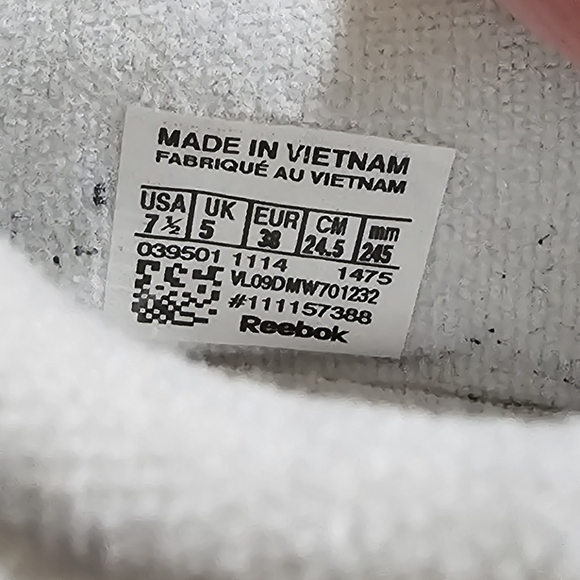 Reebok Princess Women's White Leather sneakers size 7.5 - Picture 8 of 9